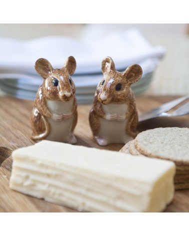 Wood Mouse - Table salt and pepper shakers Quail Ceramics pots set shaker cute unique cool