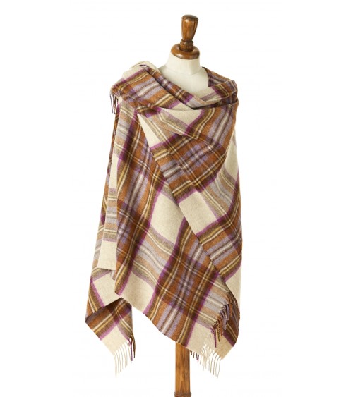 Mini Ruana Tartan DRESS HEATHER STEWART - Mantella, poncho di lana Bronte by Moon donna elegante invernale kitatori svizzera