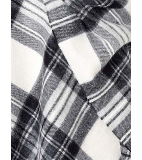 Grande Ruana Tartan DRESS GREY STEWART - Mantella, poncho di lana Bronte by Moon donna elegante invernale kitatori svizzera