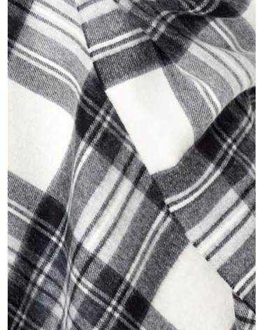Grande Ruana Tartan DRESS GREY STEWART - Mantella, poncho di lana Bronte by Moon donna elegante invernale kitatori svizzera