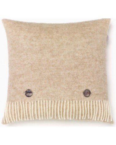 Wool Sofa Cushion HERRINGBONE Beige - Decorative throw pillows Bronte by Moon decorative accent throw pillows cases sofa orig...