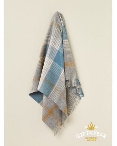 Plaid CLASSIC CHECK Teal - Couverture en laine Bronte by Moon un plaid cocooning couverture chaude douce plaide lit