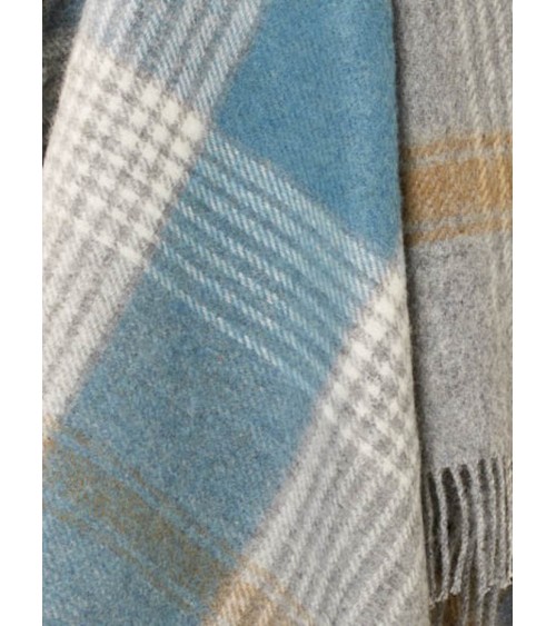 Plaid CLASSIC CHECK Teal - Couverture en laine Bronte by Moon un plaid cocooning couverture chaude douce plaide lit