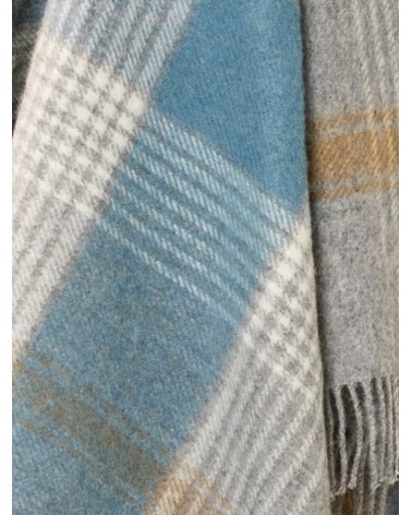 Plaid CLASSIC CHECK Teal - Couverture en laine Bronte by Moon un plaid cocooning couverture chaude douce plaide lit
