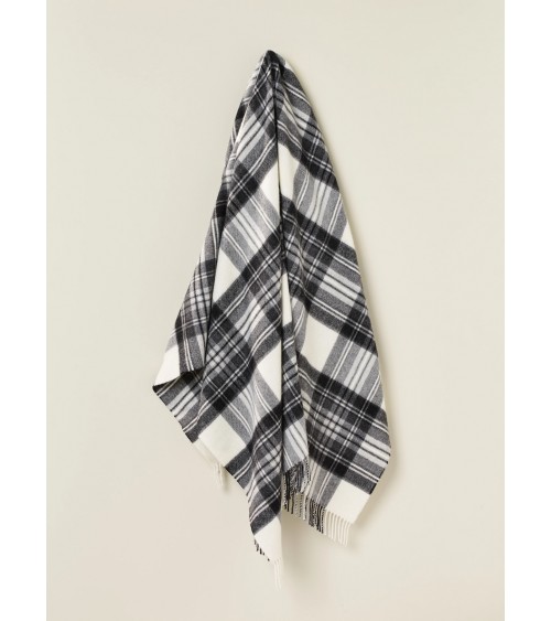 Plaid scozzese DRESS GREY STEWART - Coperta in lana merinos Bronte by Moon per divano plaides coperta 100 lana di qualità