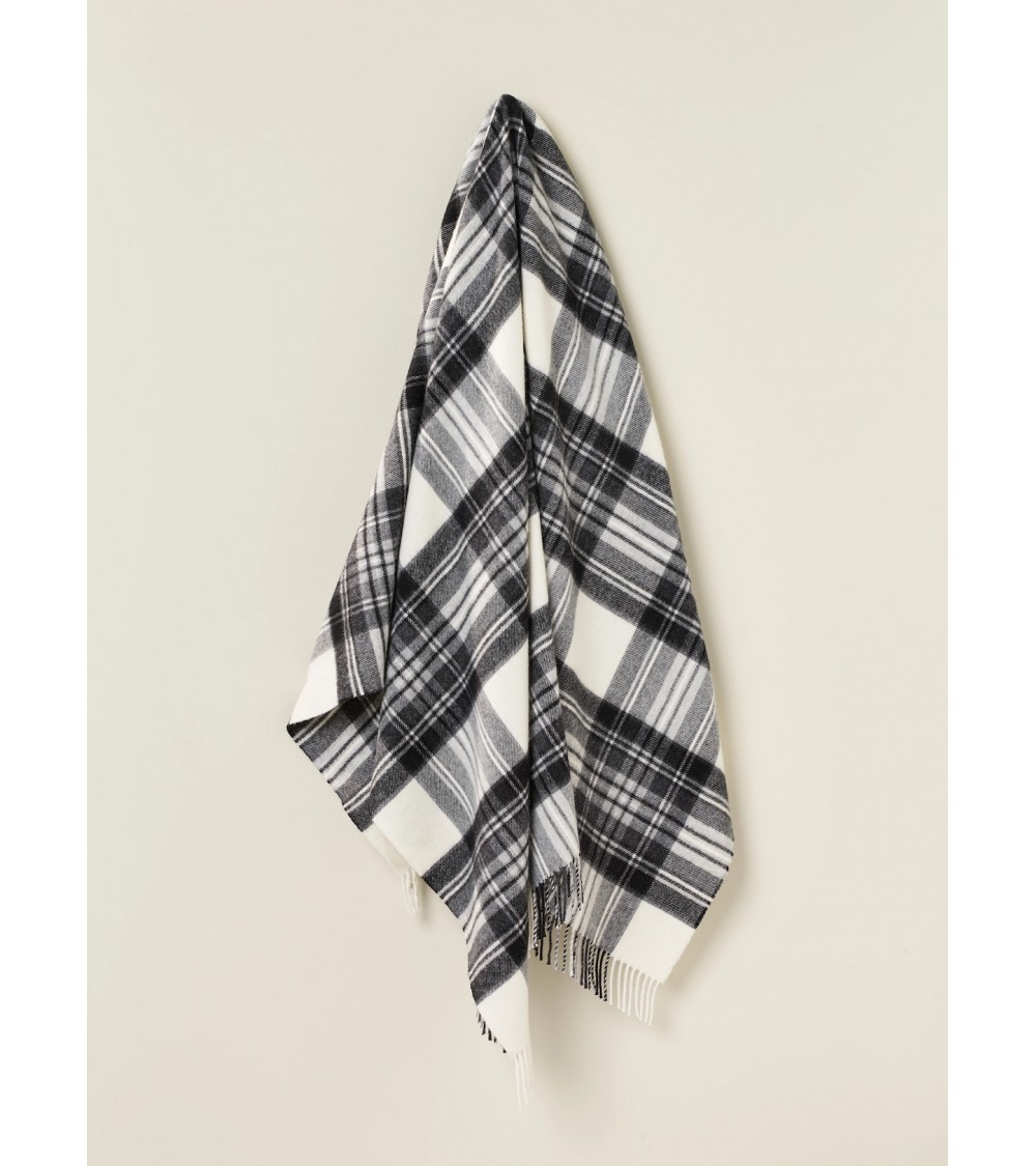 Plaid scozzese DRESS GREY STEWART - Coperta in lana merinos Bronte by Moon per divano plaides coperta 100 lana di qualità