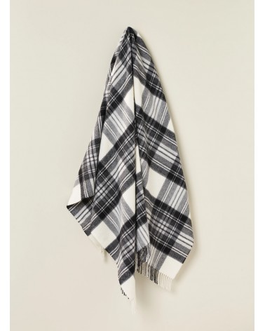 Plaid scozzese DRESS GREY STEWART - Coperta in lana merinos Bronte by Moon per divano plaides coperta 100 lana di qualità