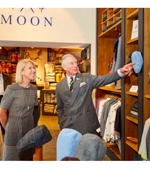 Tartan Blue McKellar - Sciarpa di lana merinos blu Bronte by Moon sciarpa inglese per donna da uomo per donna sciarpe di lana...