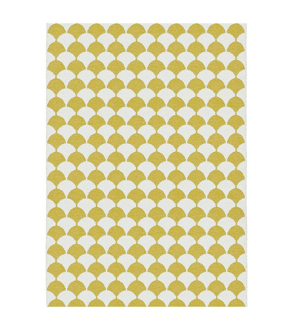 Vinyl Teppich - GERDA Mustard Brita Sweden küchenteppich küchenläufer waschbar waschbarer outdoor teppich Teppichläufer balkon