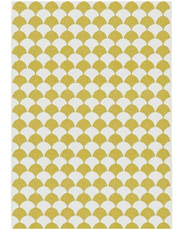 Tapis Vinyle - GERDA Mustard Brita Sweden tapis scandinave en vinyle lavable en machine de cuisine exterieur salon couloir