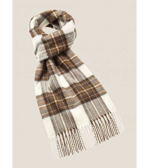 Tartan NATURAL DRESS STEWART - echarpe en laine merinos Bronte by Moon luxe pour femme homme Suisse Kitatori