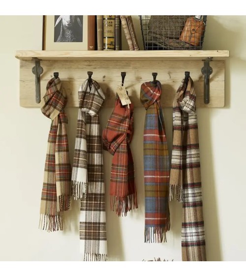 Tartan NATURAL DRESS STEWART - echarpe en laine merinos Bronte by Moon luxe pour femme homme Suisse Kitatori