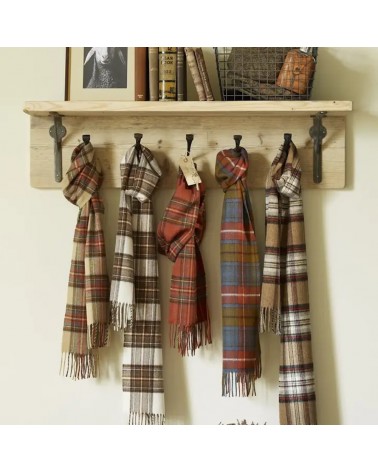 Tartan NATURAL DRESS STEWART - echarpe en laine merinos Bronte by Moon luxe pour femme homme Suisse Kitatori
