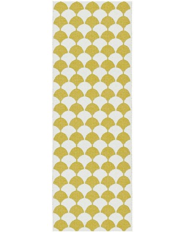 Vinyl Teppich - GERDA Mustard Brita Sweden küchenteppich küchenläufer waschbar waschbarer outdoor teppich Teppichläufer balkon