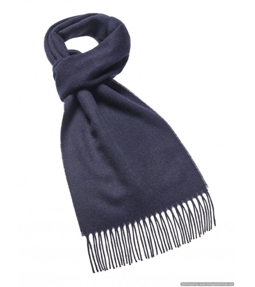 PLAIN Navy - écharpe bleu marine en laine merinos Bronte by Moon luxe pour femme homme Suisse Kitatori