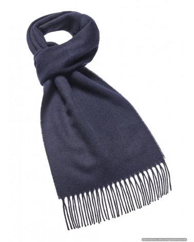 PLAIN Navy - écharpe bleu marine en laine merinos Bronte by Moon luxe pour femme homme Suisse Kitatori