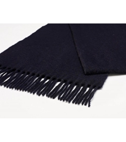 PLAIN Navy - écharpe bleu marine en laine merinos Bronte by Moon luxe pour femme homme Suisse Kitatori