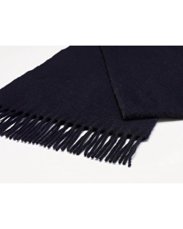 PLAIN Navy - écharpe bleu marine en laine merinos Bronte by Moon luxe pour femme homme Suisse Kitatori