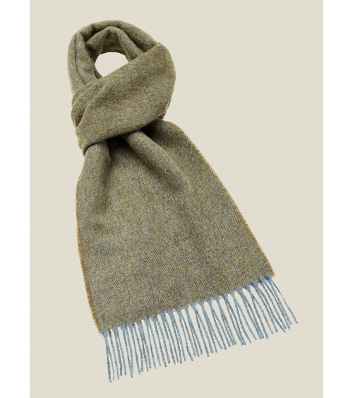 PLAIN Lovat - écharpe verte en laine merinos Bronte by Moon luxe pour femme homme Suisse Kitatori