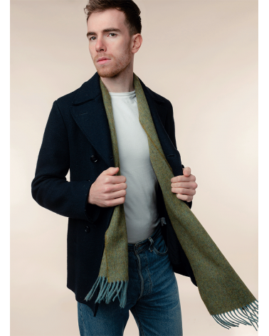 PLAIN Lovat - écharpe verte en laine merinos Bronte by Moon luxe pour femme homme Suisse Kitatori