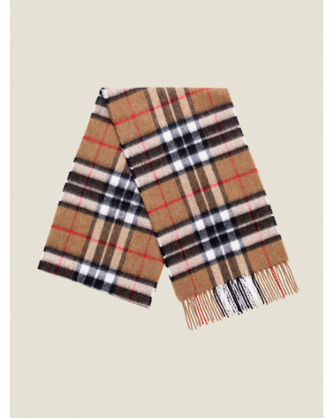 Tartan CAMEL THOMPSON - écharpe en laine mérinos Bronte by Moon luxe pour femme homme Suisse Kitatori