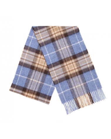 Tartan Blue McKellar - Sciarpa di lana merinos blu Bronte by Moon sciarpa inglese per donna da uomo per donna sciarpe di lana...