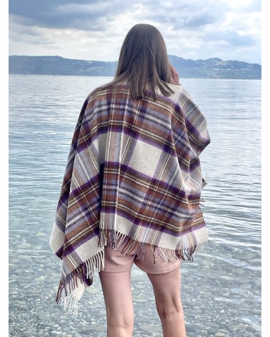 Mini Ruana Tartan DRESS HEATHER STEWART - Mantella, poncho di lana Bronte by Moon donna elegante invernale kitatori svizzera