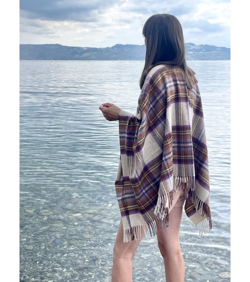 Mini Ruana Tartan DRESS HEATHER STEWART - Mantella, poncho di lana Bronte by Moon donna elegante invernale kitatori svizzera