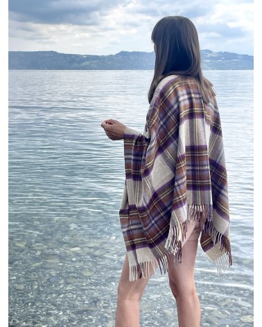 Mini Ruana Tartan DRESS HEATHER STEWART - Mantella, poncho di lana Bronte by Moon donna elegante invernale kitatori svizzera