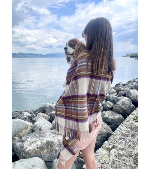 Mini Ruana Tartan DRESS HEATHER STEWART - Mantella, poncho di lana Bronte by Moon donna elegante invernale kitatori svizzera