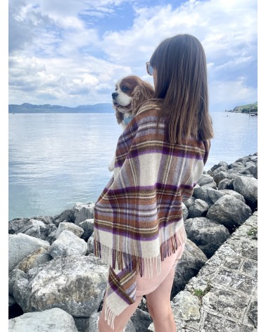 Mini Ruana Tartan DRESS HEATHER STEWART - Mantella, poncho di lana Bronte by Moon donna elegante invernale kitatori svizzera