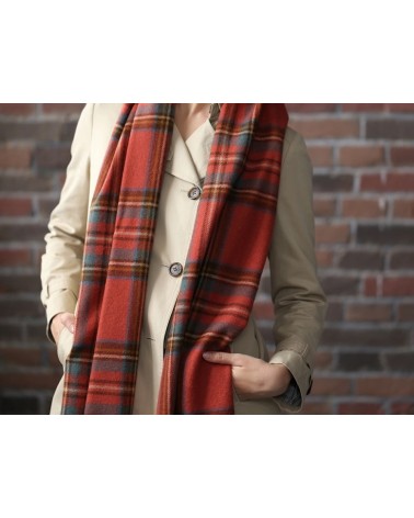 ANTIQUE ROYAL STEWART - Tartan Merino Wool Scarf Bronte by Moon scarves for women mens scarf Kitatori Switzerland