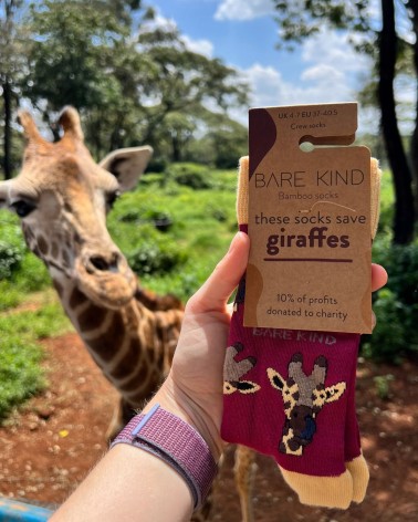 Salviamo le giraffe - Calzini di bambù Bare Kind calze da uomo per donna divertenti simpatici particolari