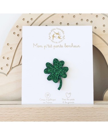 Quadrifoglio - Spilla in feltro con paillettes Les Petites Hirondelles spiritose spille colorate particolari eleganti donna d...