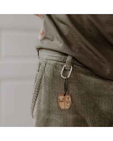 Télécabine - Porte clé en bois avec mousqueton Les Petites Hirondelles idée cadeau original suisse