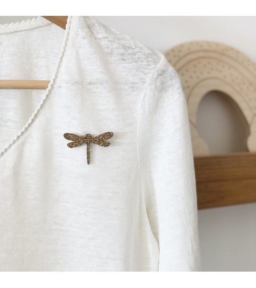 Libellula - Spilla in feltro con paillettes Les Petites Hirondelles spiritose spille colorate particolari eleganti donna da g...