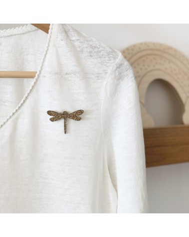 Libellula - Spilla in feltro con paillettes Les Petites Hirondelles spiritose spille colorate particolari eleganti donna da g...