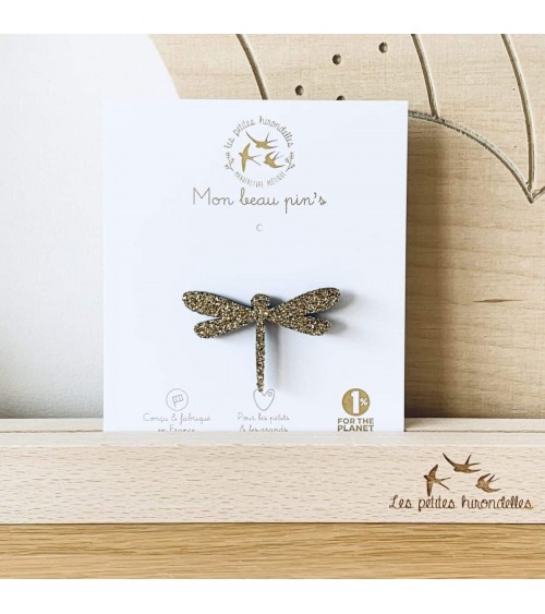 Libellula - Spilla in feltro con paillettes Les Petites Hirondelles spiritose spille colorate particolari eleganti donna da g...