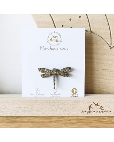 Libellula - Spilla in feltro con paillettes Les Petites Hirondelles spiritose spille colorate particolari eleganti donna da g...