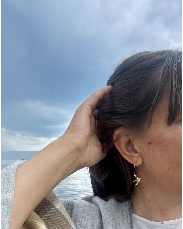 Swallows - Glittery hoop earrings Les Petites Hirondelles cute fashion design designer for women