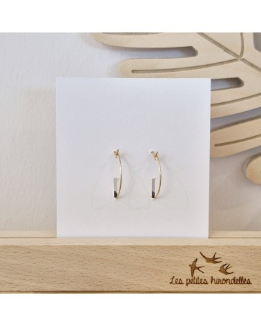 Colombes - Boucles d'oreilles créoles pailletées Les Petites Hirondelles fantaisie original femme suisse