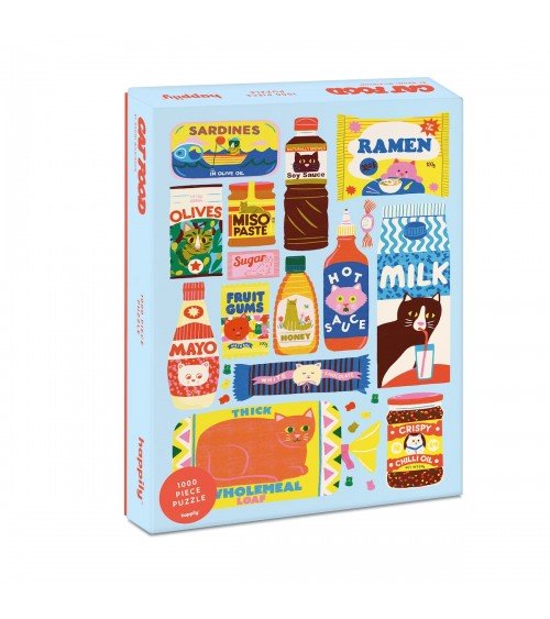 Nourriture pour chat - Puzzle 1000 pièces Happily Puzzles jeu de puzzle design original moderne cool