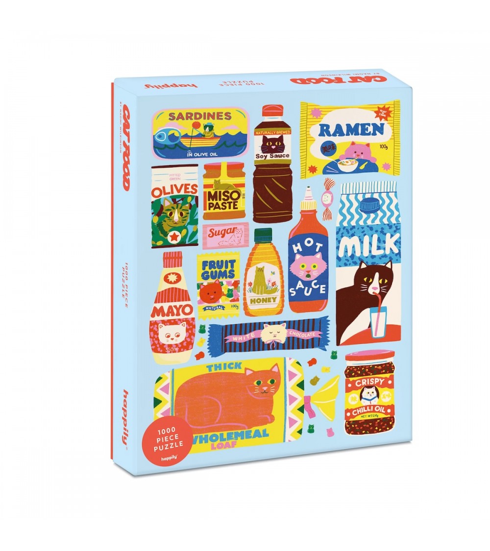 Nourriture pour chat - Puzzle 1000 pièces Happily Puzzles jeu de puzzle design original moderne cool
