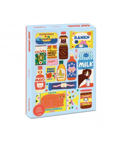 Nourriture pour chat - Puzzle 1000 pièces Happily Puzzles jeu de puzzle design original moderne cool