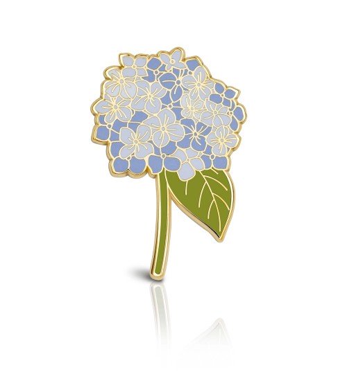 Flower Enamel Pin - Blue Hydrangea Plant Scouts broches and pins hat pin badges collectible
