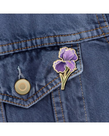Flower Enamel Pin - Iris Plant Scouts broches and pins hat pin badges collectible