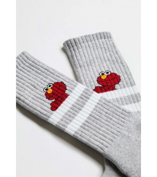 BeSesameStreet Elmo - Calzini sportivi grigi Besocks calze da uomo per donna divertenti simpatici particolari