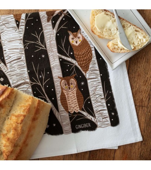 Owl - Tea towel, kitchen towel Gingiber best kitchen hand towels fall funny cute