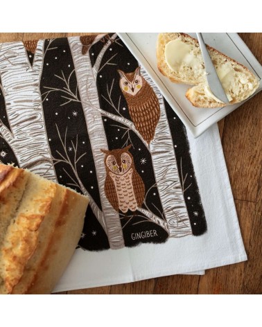 Owl - Tea towel, kitchen towel Gingiber best kitchen hand towels fall funny cute