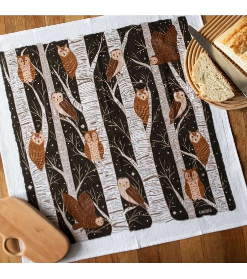 Hibou - Torchon, linge de cuisine Gingiber torchon vaisselle qualité serviette haut de gamme beaux essuie main originaux